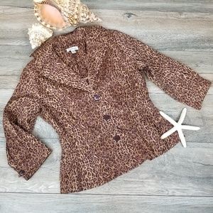 JOAN RIVERS Leopard print fitted jacket Sz XS